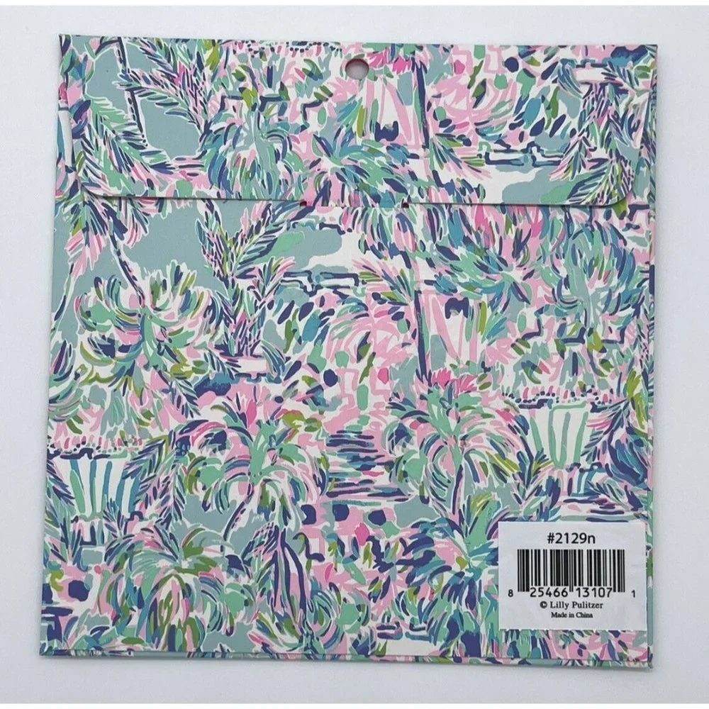 New In Box Lilly Pulitzer Letter "N" Monogram Sticker Pattern Cabana Cocktail - Picture 3 of 3